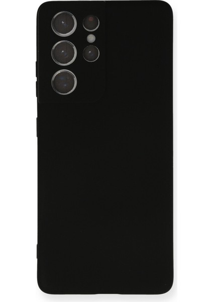 Samsung Galaxy S21 Ultra Kılıf Lansman Içi Kadife Nano Silikon - Siyah