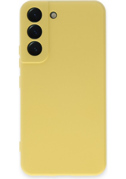 Samsung Galaxy S22 Kılıf Lansman Içi Kadife Nano Silikon - Sarı