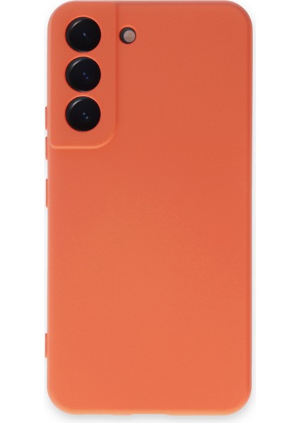 Samsung Galaxy S22 Kılıf Lansman Içi Kadife Nano Silikon - Turuncu