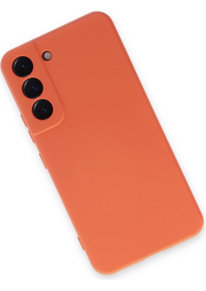 Samsung Galaxy S22 Kılıf Lansman Içi Kadife Nano Silikon - Turuncu modelleri