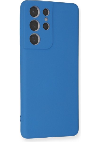 Samsung Galaxy S21 Ultra Kılıf Lansman Içi Kadife Nano Silikon - Mavi fiyatları