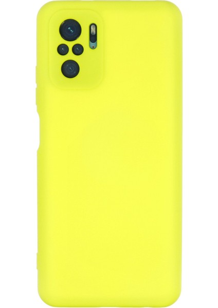 Xiaomi Redmi Note 10 Kılıf Lansman Içi Kadife Nano Silikon - Parlak Sarı