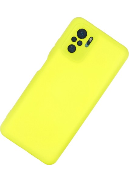 Xiaomi Redmi Note 10 Kılıf Lansman Içi Kadife Nano Silikon - Parlak Sarı