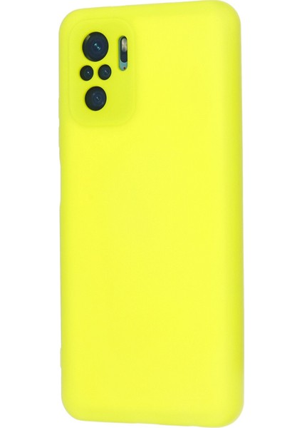 Xiaomi Redmi Note 10 Kılıf Lansman Içi Kadife Nano Silikon - Parlak Sarı