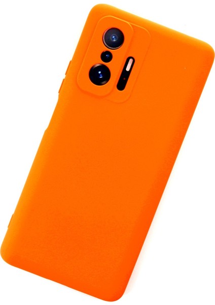 Xiaomi Mi 11T Pro Kılıf Lansman Içi Kadife Nano Silikon - Turuncu modelleri