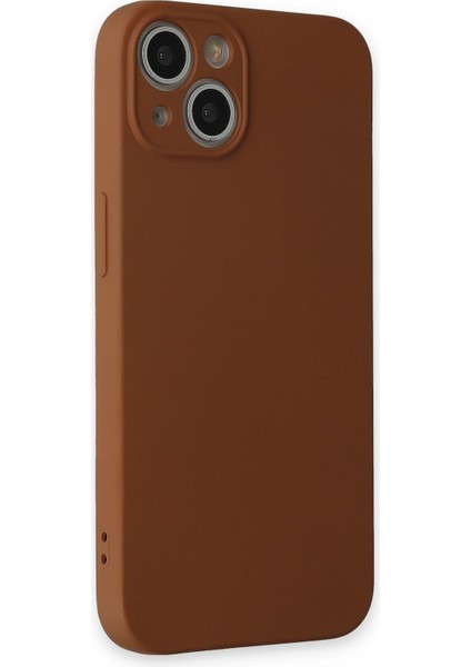 Apple iPhone 13 Kılıf Lansman Içi Kadife Nano Silikon - Kahverengi