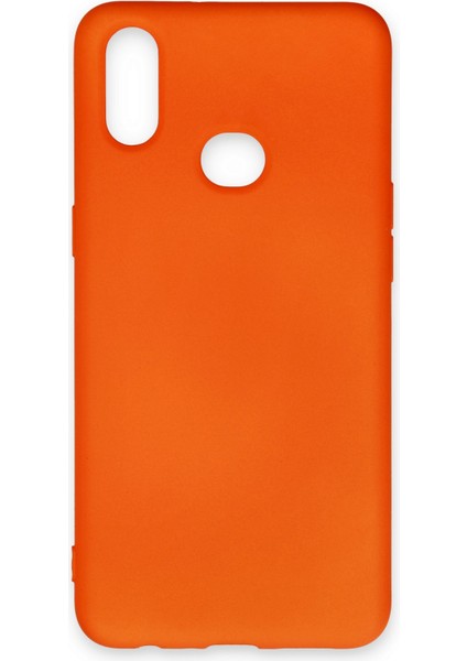 Samsung Galaxy A10S Kılıf Lansman Içi Kadife Nano Silikon - Turuncu