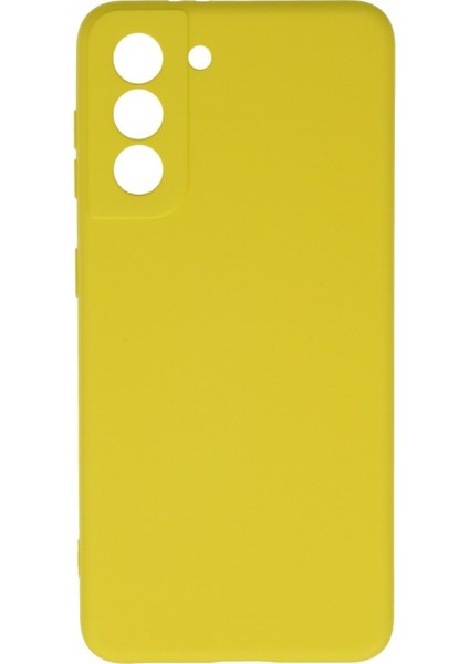 Samsung Galaxy S21 Kılıf Lansman Içi Kadife Nano Silikon - Sarı