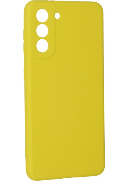 Samsung Galaxy S21 Kılıf Lansman Içi Kadife Nano Silikon - Sarı modelleri