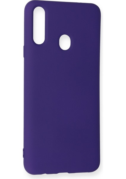 Samsung Galaxy A20S Kılıf Lansman Içi Kadife Nano Silikon - Mor modelleri