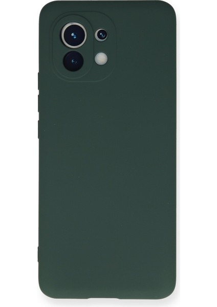 Xiaomi Mi 11 Kılıf Lansman Içi Kadife Nano Silikon - Koyu Yeşil