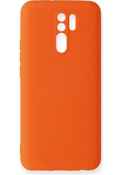 Xiaomi Redmi 9 Kılıf Lansman Içi Kadife Nano Silikon - Turuncu