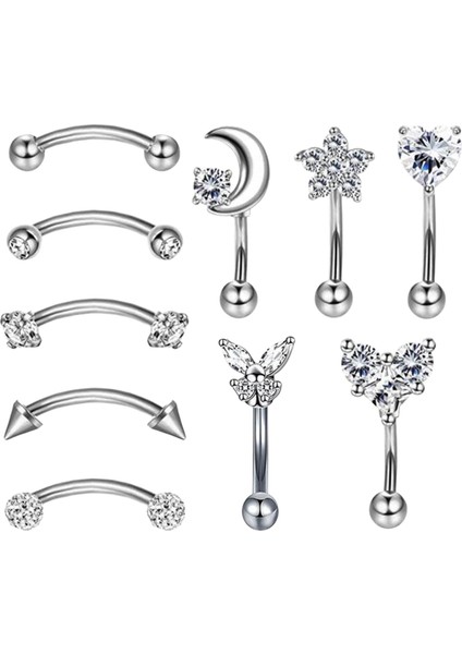 10'lu Küpeları Karışım Stilleri Kelebek Parti Bar Moda Tragus (Yurt Dışından)