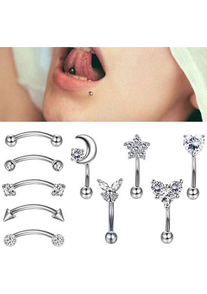 10'lu Küpeları Karışım Stilleri Kelebek Parti Bar Moda Tragus (Yurt Dışından)