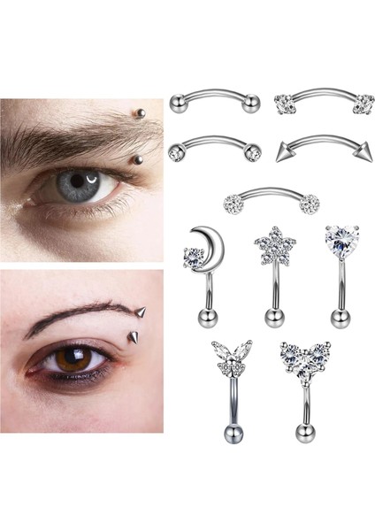 10'lu Küpeları Karışım Stilleri Kelebek Parti Bar Moda Tragus (Yurt Dışından)