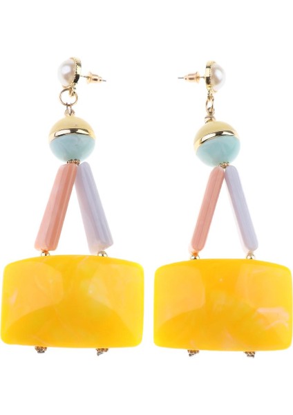 Plastik Hafif Kulak Takı Küpe Çok Katmanlar Geometrik Şekil Dangle Sarı (Yurt Dışından) fiyatları