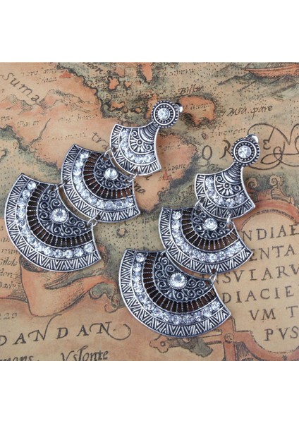 Kadın Kadın Vintage Boho Kristal Rhinestone Çiçek Püskül Dangle Küpe Kulak Çiviler Takı Antik Gümüş - # 12 (Yurt Dışından) fiyatları