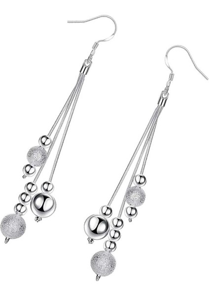 Gümüş Top Kalp Kulak Püskül Damla Küpe Kadın Moda Charms Takı Waterdrop (Yurt Dışından)