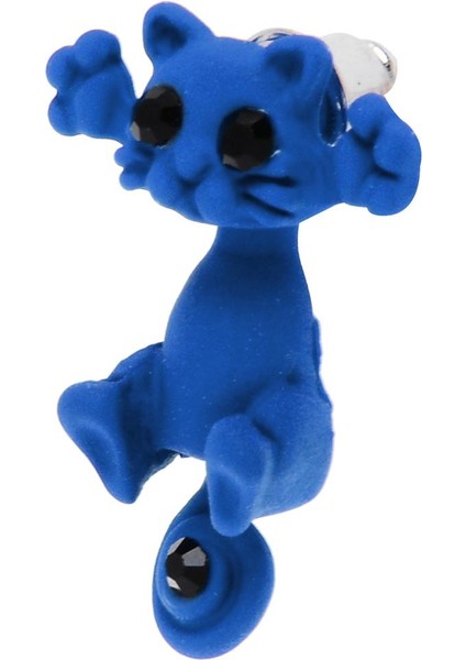 Moda Tatlı Kadın Lady Şeker Renk Kedi Yavru Küpe Kulak Tırnak Takı - Koyu Mavi (Yurt Dışından) modelleri