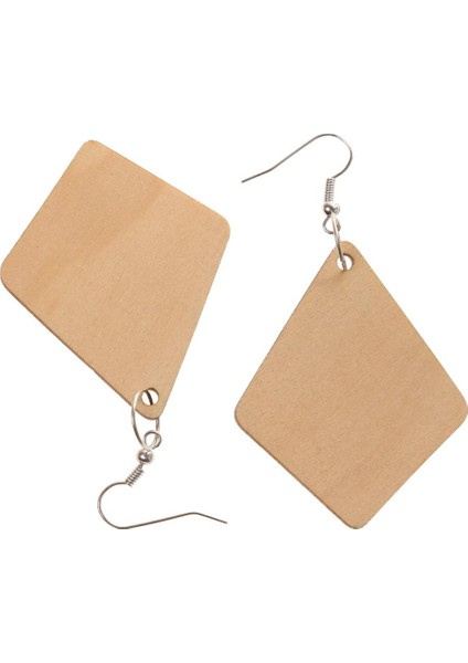 Etnik Ahşap Geometrik Rhombus Kadın Küpe Kanca Dangle Eardrop (Yurt Dışından) modelleri