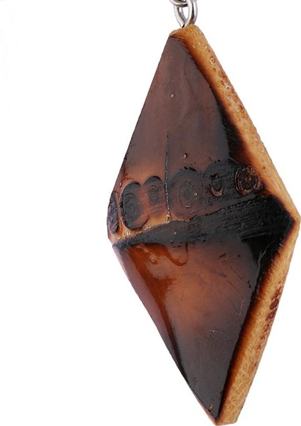 2'li El Yapımı Vintage Küpe Doğal Bambu Damla Küpe Benzersiz Takı Kömürleşmiş Rhombus (Yurt Dışından) modelleri