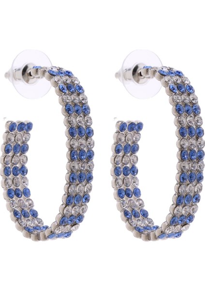 Sparkly Kristal Büyük Daire Damızlık Hoop Küpe Düğün Gelin Takı Aksesuarları Açık Mavi (Yurt Dışından) fırsatları