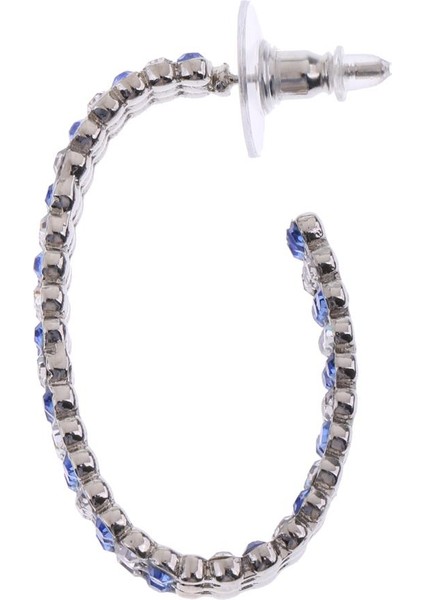 Sparkly Kristal Büyük Daire Damızlık Hoop Küpe Düğün Gelin Takı Aksesuarları Açık Mavi (Yurt Dışından) indirimleri