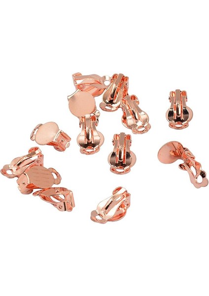 12'li Fransız Klip Küpe Bulguları Yuvarlak Tutkallı Boş Tampon Ayarları Gül Altın (Yurt Dışından) fiyatları