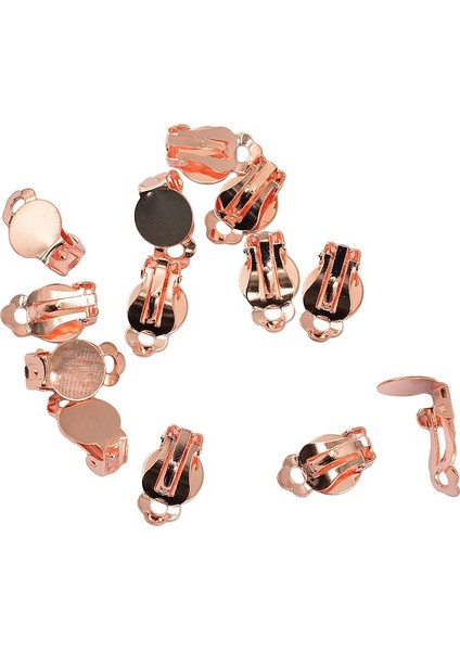 12'li Fransız Klip Küpe Bulguları Yuvarlak Tutkallı Boş Tampon Ayarları Gül Altın (Yurt Dışından) modelleri