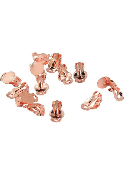 12'li Fransız Klip Küpe Bulguları Yuvarlak Tutkallı Boş Tampon Ayarları Gül Altın (Yurt Dışından) fırsatları