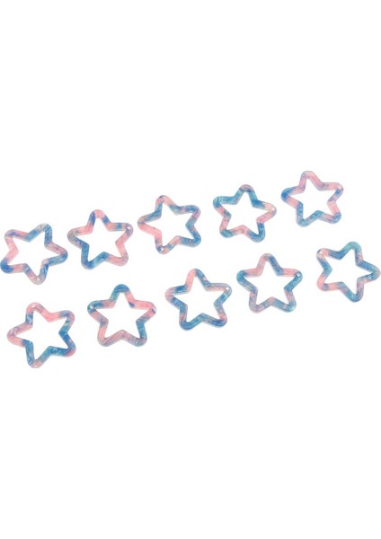 10X Dıy Hollow Star Küpe Kolye El Sanatları Takı Aksesuarı Için Koyu Mavi (Yurt Dışından)