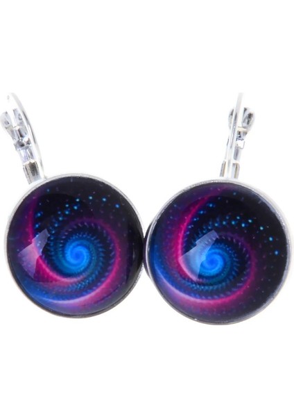 Benzersiz Göz Kamaştırıcı Galaxy Yıldız Time Gem Fransız Huggie Moda Küpe Kulaklıklar Takı (Yurt Dışından)