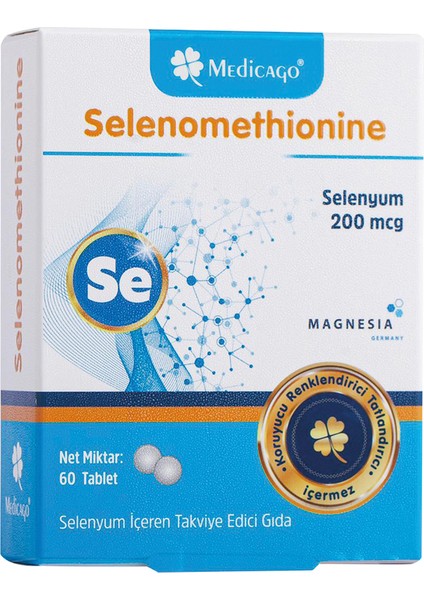 Medicago Selenomethionine Selenyum İçeren Takviye Edici Gıda 200 Mcg 60 Tablet