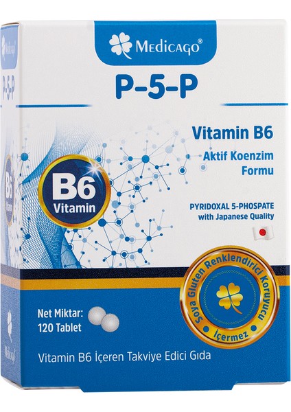 Medicago P-5-P Sprey B6 Vitamin İçeren Sıvı Takviye Edici Gıda 20 Ml - 167 Puf - 501 Damla