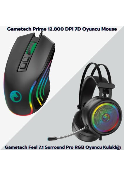 Iallmoon Rgb Prime Mouse + Feel Kulaklık Gaming Set