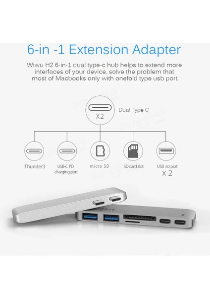 Çift Type-C USB 3.0 Çoklayıcı Kart Okuyucu Çevirici Macbook B3185 fiyatları