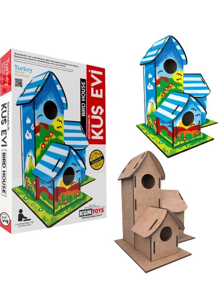 /kumtoys 2698 Kumtoys Ahşap Kuş Evi Boyama