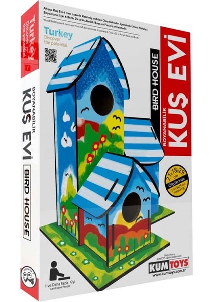 /kumtoys 2698 Kumtoys Ahşap Kuş Evi Boyama