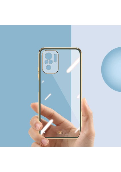 Case 4U Xiaomi Redmi Note 10 / Redmi Note 10s Kılıf Kamera Korumalı Pastel Renk Voit Clear Kapak Lacivert