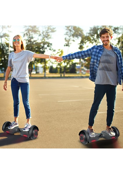 Knight 6.5 Inch Işıklı Akıllı Dengeli Elektrikli Kaykay Hoverboard Taşıma Çantalı Siyah