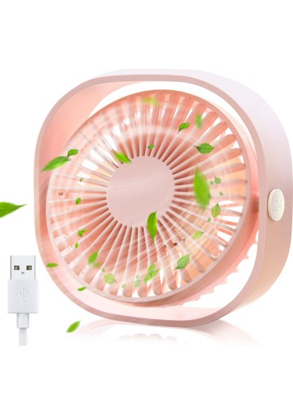 Mini Fan, Küçük Kişisel USB Masa Fanı, 3 Hız Taşınabilir Masaüstü Masa Soğutma Fanı USB ile Güçlenir, Güçlü Rüzgar, Sessiz Çalışma (Pembe) (Yurt Dışından)