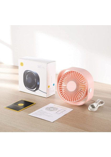 Mini Fan, Küçük Kişisel USB Masa Fanı, 3 Hız Taşınabilir Masaüstü Masa Soğutma Fanı USB ile Güçlenir, Güçlü Rüzgar, Sessiz Çalışma (Pembe) (Yurt Dışından)