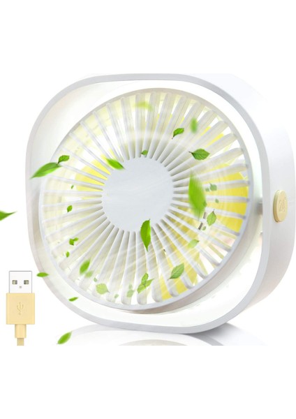 Mini Fan, Küçük Kişisel USB Masa Fanı, 3 Hız Taşınabilir Masaüstü Masa Soğutma Fanı USB ile Güçlenir, Güçlü Rüzgar, Sessiz Çalışma (Beyaz) (Yurt Dışından)