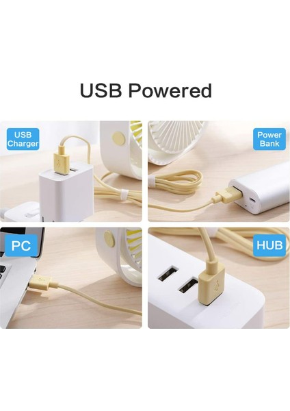 Mini Fan, Küçük Kişisel USB Masa Fanı, 3 Hız Taşınabilir Masaüstü Masa Soğutma Fanı USB ile Güçlenir, Güçlü Rüzgar, Sessiz Çalışma (Beyaz) (Yurt Dışından)