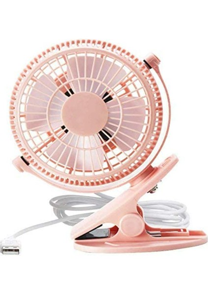 Mini USB Klip ve Masa Kişisel Fanı, Sessiz Çalışma, Masa Fanı, Mini Fan, Masa Fanı,4 Inç 2 Hızlı Taşınabilir Soğutma Fanı, 360° Fan(Pembe) (Yurt Dışından)