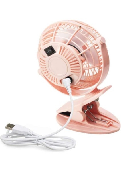 Mini USB Klip ve Masa Kişisel Fanı, Sessiz Çalışma, Masa Fanı, Mini Fan, Masa Fanı,4 Inç 2 Hızlı Taşınabilir Soğutma Fanı, 360° Fan(Pembe) (Yurt Dışından)