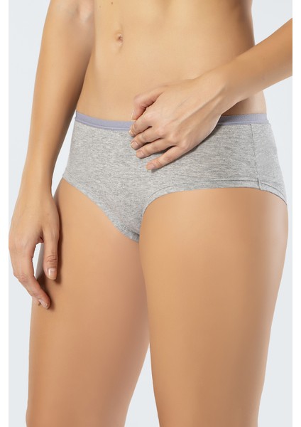 918 Kadın 2'li Paket Likralı Pamuklu Hipster Külot-Siyah&gri fırsatları