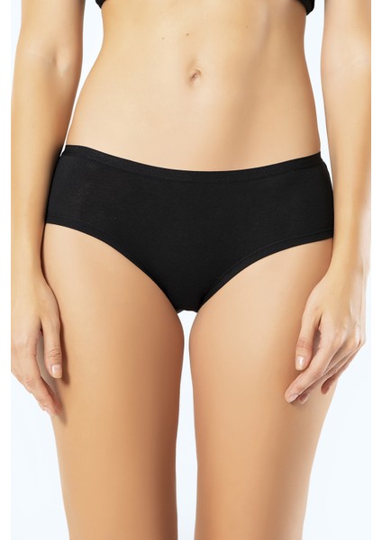 918 Kadın 2'li Paket Likralı Pamuklu Hipster Külot-Siyah&gri indirimleri