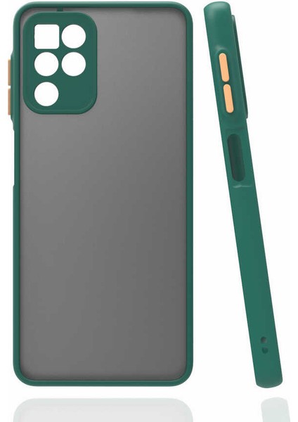 Samsung Galaxy A22 4g Uyumlu Kılıf Kamera Korumalı Mat Renkli Buzlu Hux Silikon Koyu Yeşil