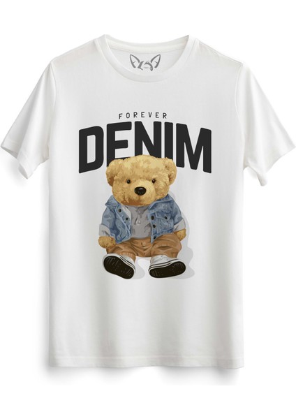 Denim Forever Tedy Bear Beyaz Tshirt
